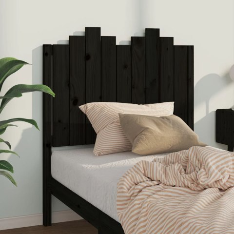 Wezgłowie łóżka, czarne, 96x4x110 cm, lite drewno sosnowe