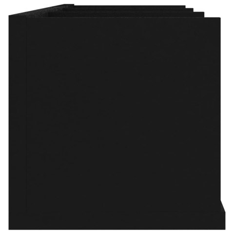Półka ścienna na płyty CD, czarna, 75x18x18 cm, płyta wiórowa