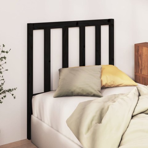 Wezgłowie łóżka, czarne, 96x4x100 cm, lite drewno sosnowe