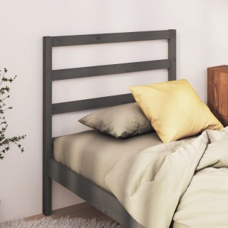 Wezgłowie łóżka, szara, 95x4x100 cm, lite drewno sosnowe
