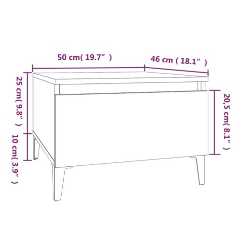 Stolik boczny, biały z połyskiem, 50x46x35 cm