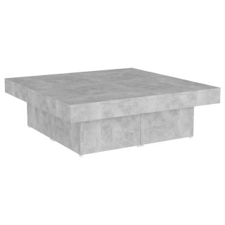 Stolik kawowy, szarość betonu, 90x90x28 cm, płyta wiórowa