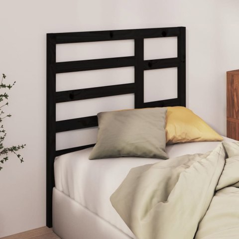 Wezgłowie łóżka, czarne, 96x4x104 cm, lite drewno sosnowe