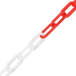 Łańcuch ostrzegawczy, czerwono-biały, 30 m, Ø4 mm, plastikowy