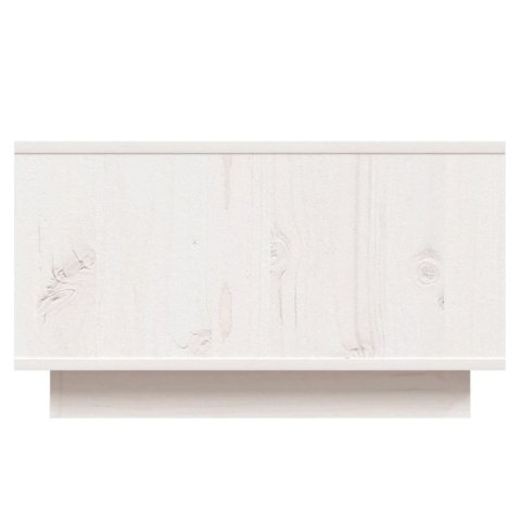 Stolik kawowy, biały, 55x56x32 cm, lite drewno sosnowe