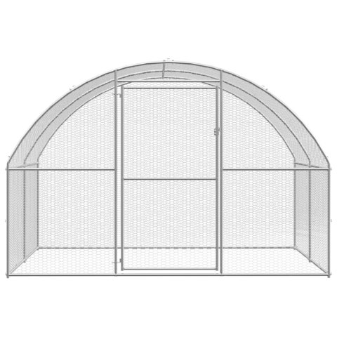 Klatka zewnętrzna dla kurcząt, 3x8x2 m, stal galwanizowana