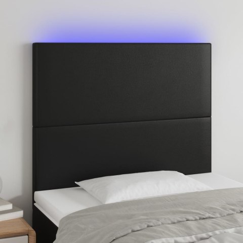 Zagłówek do łóżka, czarny, 80x5x118/128 cm, sztuczna skóra