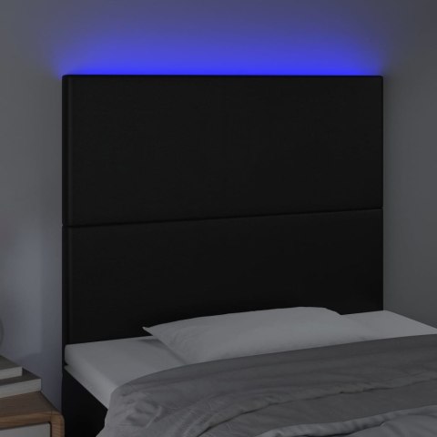 Zagłówek do łóżka, czarny, 80x5x118/128 cm, sztuczna skóra