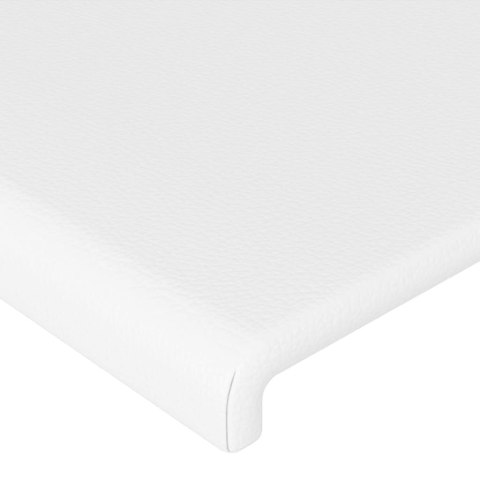 Zagłówek do łóżka z LED, biały, 180x5x78/88 cm, sztuczna skóra