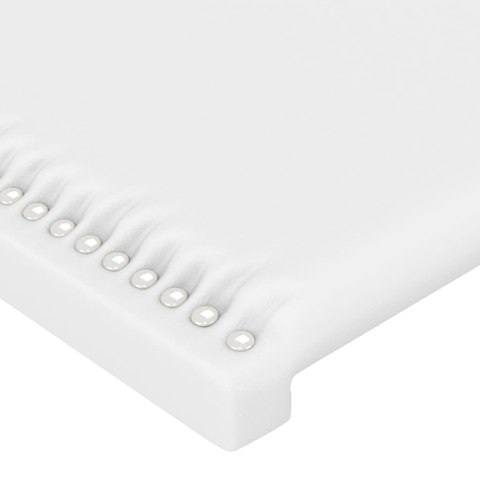 Zagłówek do łóżka z LED, biały, 80x5x78/88 cm, sztuczna skóra
