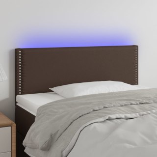 Zagłówek do łóżka z LED, brązowy, 80x5x78/88 cm, sztuczna skóra
