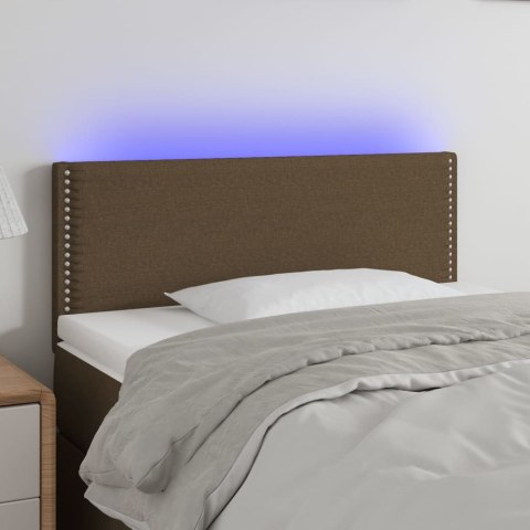 Zagłówek do łóżka z LED, ciemnobrązowy, 80x5x78/88 cm, tkanina