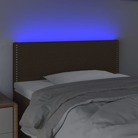 Zagłówek do łóżka z LED, ciemnobrązowy, 80x5x78/88 cm, tkanina