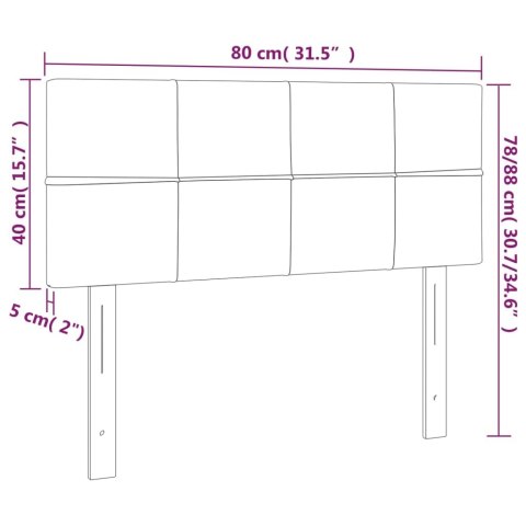 Zagłówek do łóżka z LED, ciemnoszary, 80x5x78/88 cm, tkanina