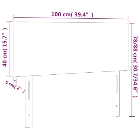 Zagłówek do łóżka z LED, czarny, 100x5x78/88 cm, sztuczna skóra