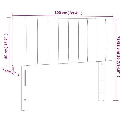 Zagłówek do łóżka z LED, czarny, 100x5x78/88 cm, tkanina