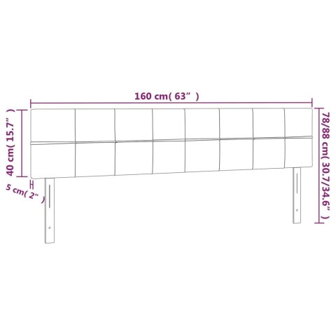 Zagłówek do łóżka z LED, czarny, 160x5x78/88 cm, tkanina