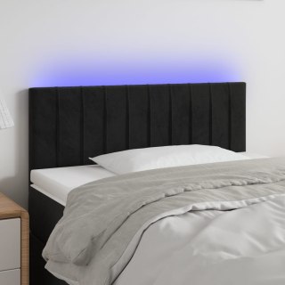 Zagłówek do łóżka z LED, czarny, 80x5x78/88 cm, aksamit