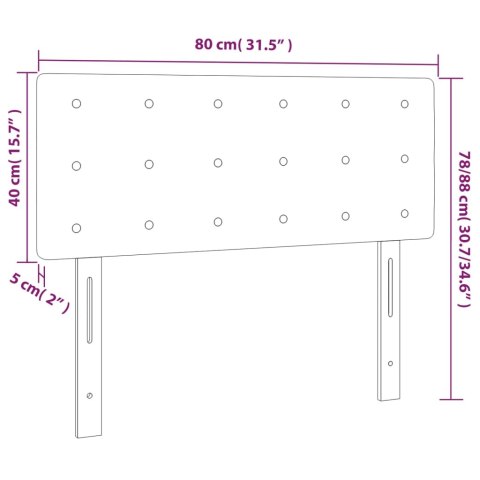 Zagłówek do łóżka z LED, czarny, 80x5x78/88 cm, tkanina