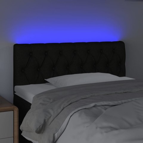 Zagłówek do łóżka z LED, czarny, 90x7x78/88 cm, tkanina