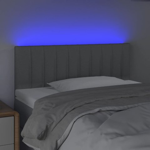 Zagłówek do łóżka z LED, jasnoszary, 100x5x78/88 cm, tkanina