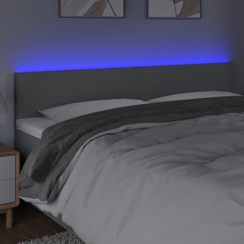 Zagłówek do łóżka z LED, jasnoszary, 160x5x78/88 cm, tkanina