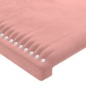 Zagłówek do łóżka z LED, różowy, 90x5x78/88 cm, aksamit