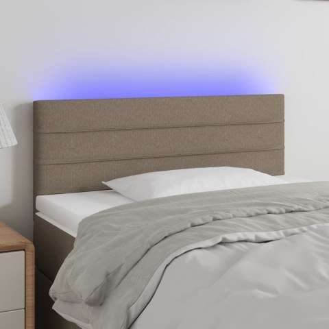 Zagłówek do łóżka z LED, taupe, 100x5x78/88 cm, tkanina