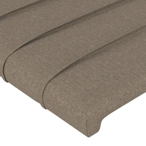 Zagłówek do łóżka z LED, taupe, 100x5x78/88 cm, tkanina