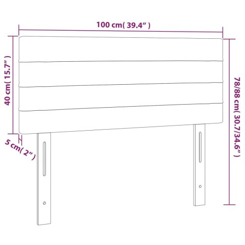 Zagłówek do łóżka z LED, taupe, 100x5x78/88 cm, tkanina