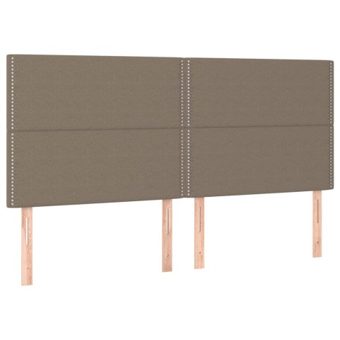 Zagłówek do łóżka z LED, taupe, 160x5x118/128 cm, tkanina