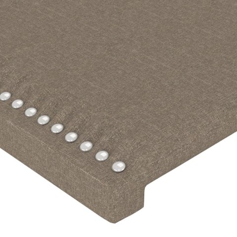 Zagłówek do łóżka z LED, taupe, 160x5x118/128 cm, tkanina