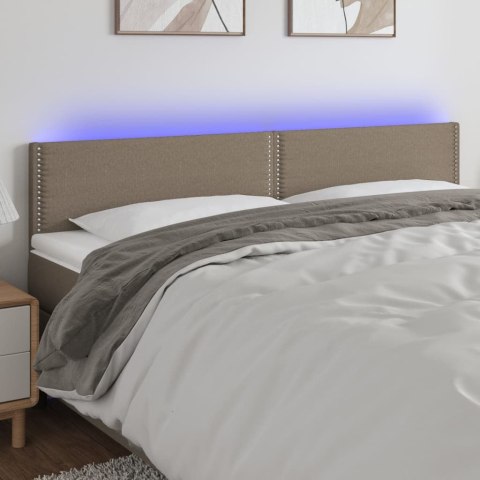 Zagłówek do łóżka z LED, taupe, 160x5x78/88 cm, tkanina