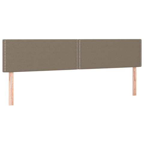 Zagłówek do łóżka z LED, taupe, 160x5x78/88 cm, tkanina