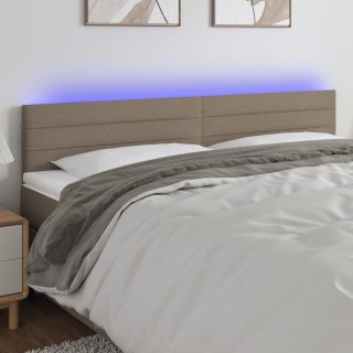 Zagłówek do łóżka z LED, taupe, 200x5x78/88 cm, tkanina