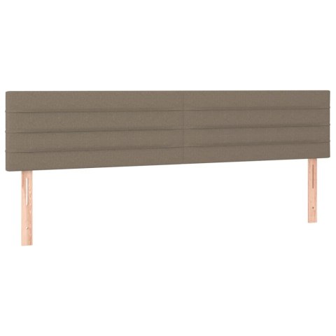 Zagłówek do łóżka z LED, taupe, 200x5x78/88 cm, tkanina