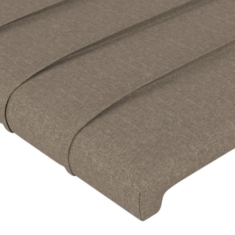 Zagłówek do łóżka z LED, taupe, 200x5x78/88 cm, tkanina