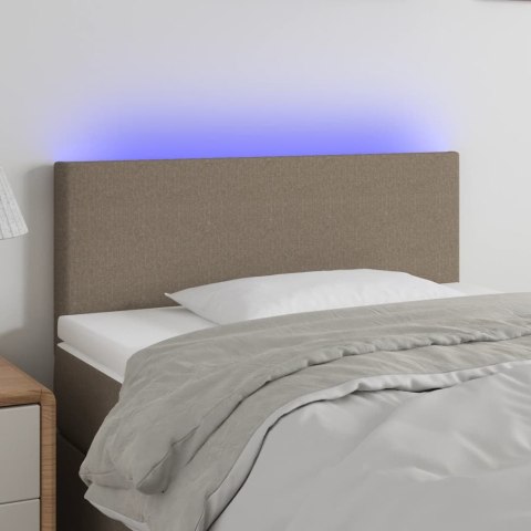 Zagłówek do łóżka z LED, taupe, 80x5x78/88 cm, tkanina