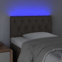 Zagłówek do łóżka z LED, taupe, 80x7x78/88 cm, tkanina