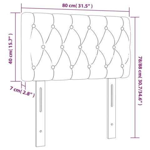 Zagłówek do łóżka z LED, taupe, 80x7x78/88 cm, tkanina