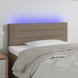 Zagłówek do łóżka z LED, taupe, 90x5x78/88 cm, tkanina