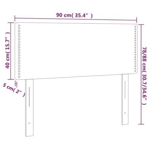 Zagłówek do łóżka z LED, zielony, 90x5x78/88 cm, tkanina