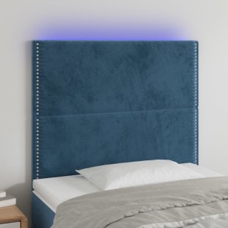 Zagłówek do łóżka z LED ciemnoniebieski, 90x5x118/128 cm