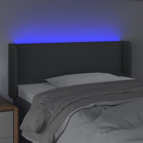 Zagłówek do łóżka z LED, ciemnoszary, 103x16x78/88 cm, tkanina