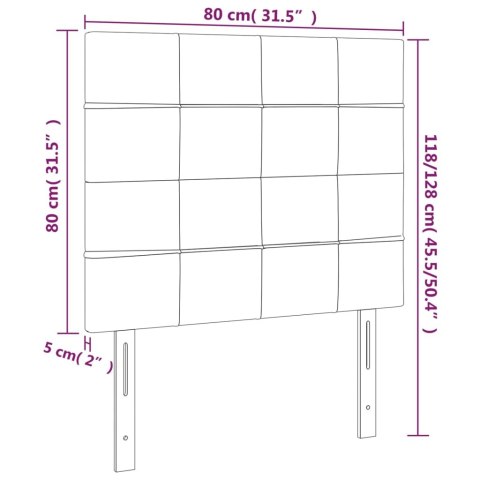 Zagłówek do łóżka z LED, ciemnoszary, 80x5x118/128 cm, aksamit