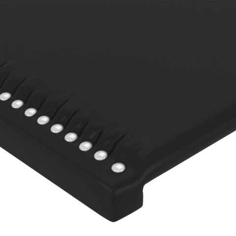 Zagłówek do łóżka z LED, czarny, 103x16x78/88cm, sztuczna skóra