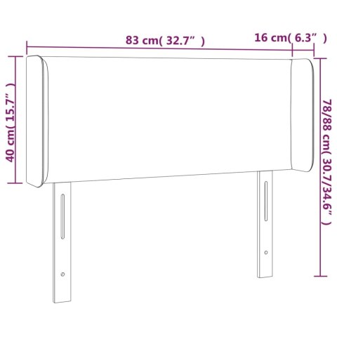 Zagłówek do łóżka z LED, szary, 83x16x78/88 cm, sztuczna skóra