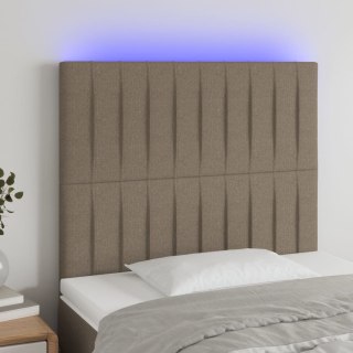 Zagłówek do łóżka z LED, taupe, 100x5x118/128 cm, tkanina