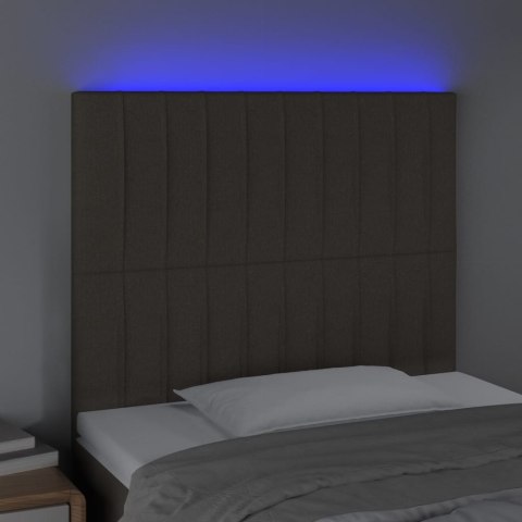 Zagłówek do łóżka z LED, taupe, 100x5x118/128 cm, tkanina