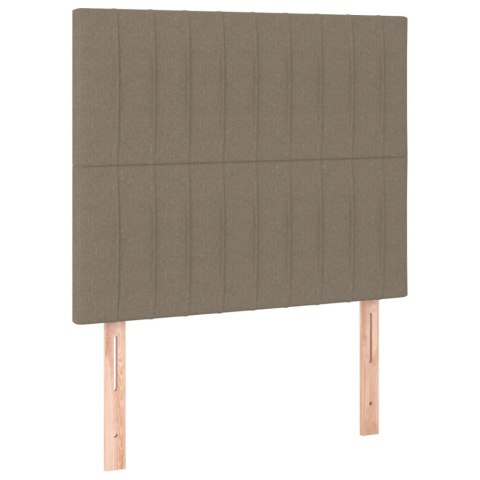 Zagłówek do łóżka z LED, taupe, 100x5x118/128 cm, tkanina